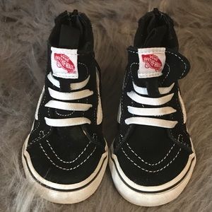 Toddler Vans Sk8 Hi Skate Shoe (Black/White)